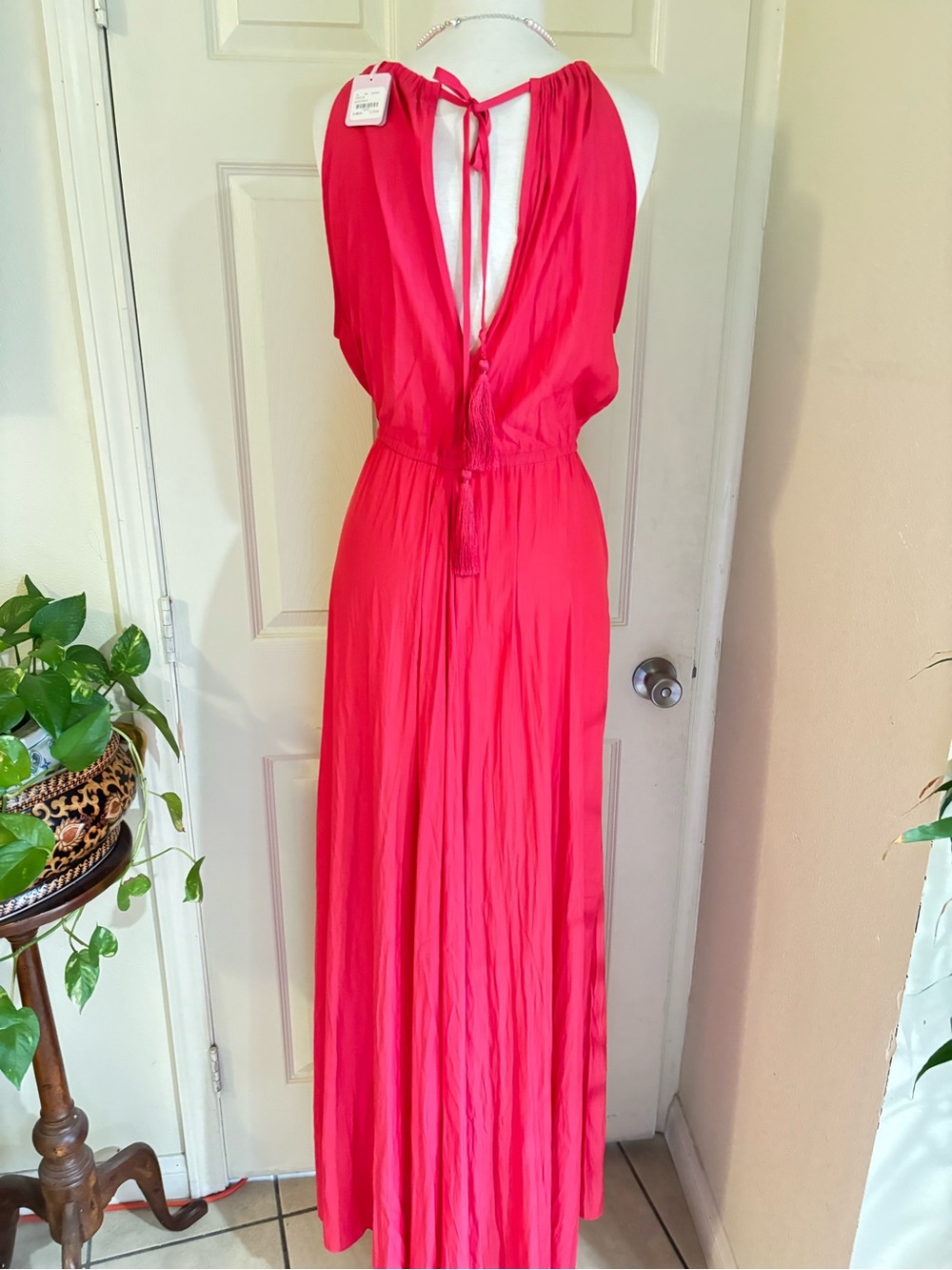 Elegant Sleeveless Maxi Dress - Bright Pink CALYPSO SIZE large